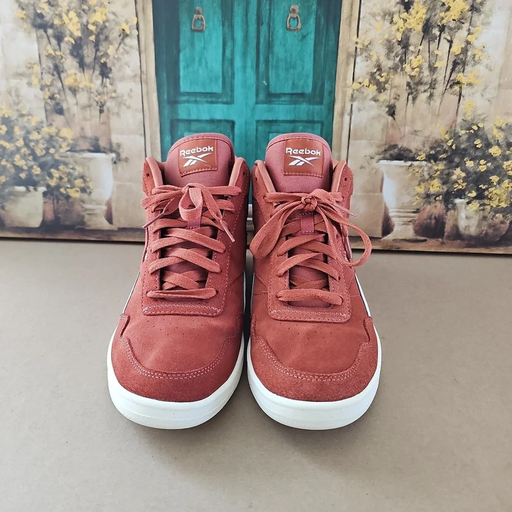 Reebok Rust Brown Orange Suede Leather Club High-top Lace Up Sneaker Size 11